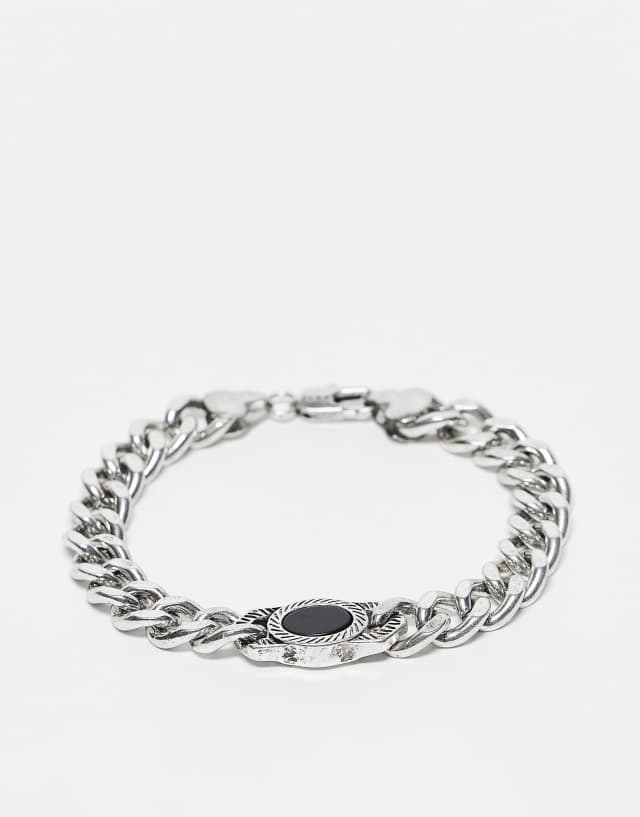 Icon Brand corazon oval composite bracelet in silver