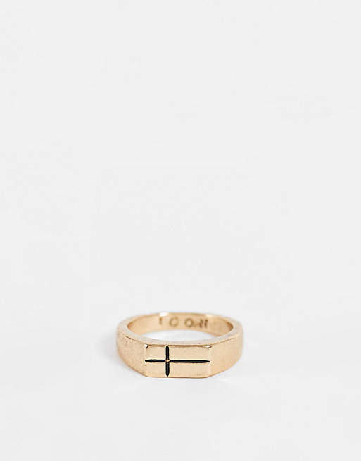 Icon Brand cross band ring in gold