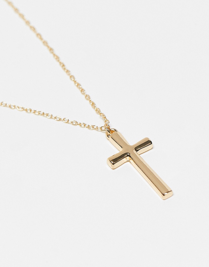 Icon Brand Stainless Steel Cross Necklace Plated In 14k Gold