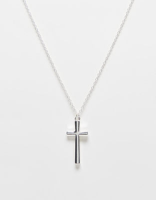 Icon Brand Cross Pendant Necklace In Antique Silver