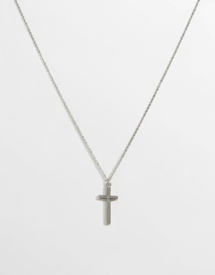 Icon Brand cross pendant necklace in antique silver | ASOS