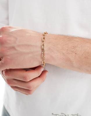 Icon Brand cut link chain bracelet in gold