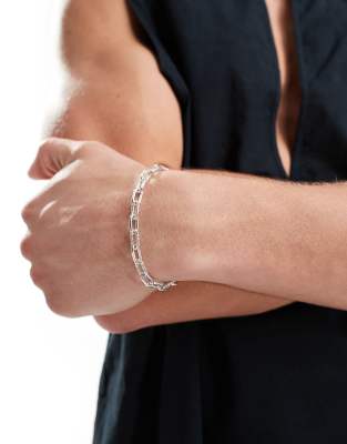 Icon Brand Icon Brand cut link chain bracelet in silver