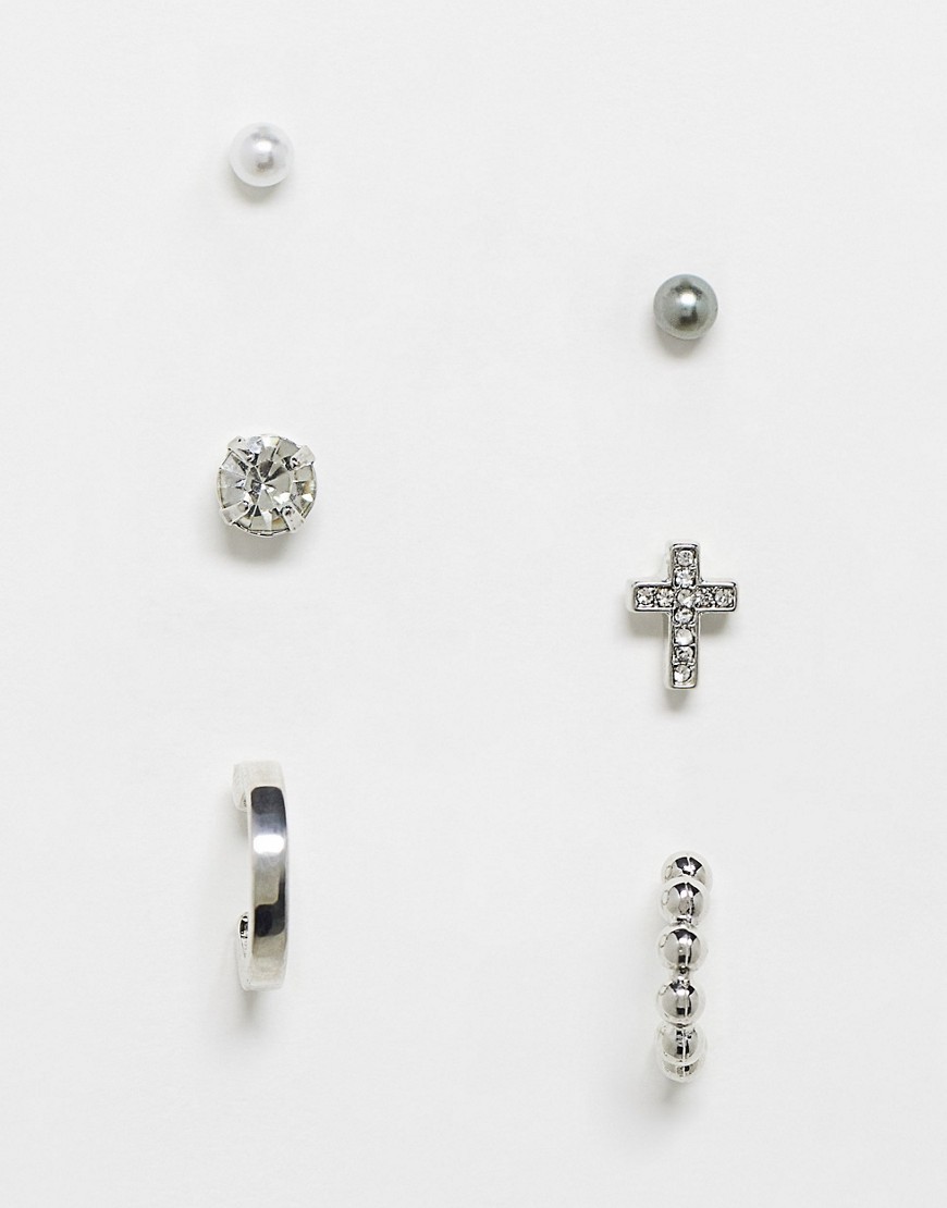 icon brand - de la perla - confezione da 6 orecchini color argento