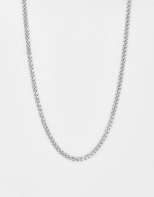 Men Icon Brand Deposit stainless steel chain necklace in silver 