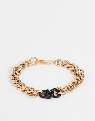 Icon Brand enamel curb chain bracelet in gold