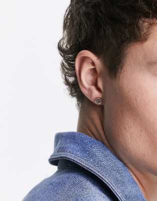 Icon Brand enamel stripe stud earrings in gold - ASOS Price Checker