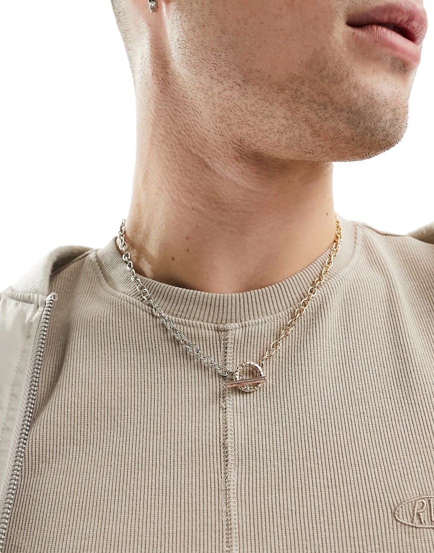 Icon Brand fluidity T-bar chain necklace in gold and silver