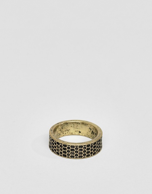 Icon Brand gold honey comb band ring