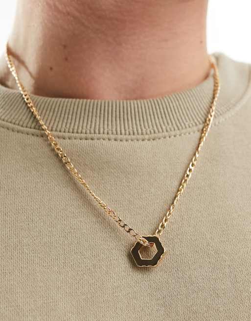 Icon Brand – Halskette in Goldoptik mit sechseckigem Anhänger 