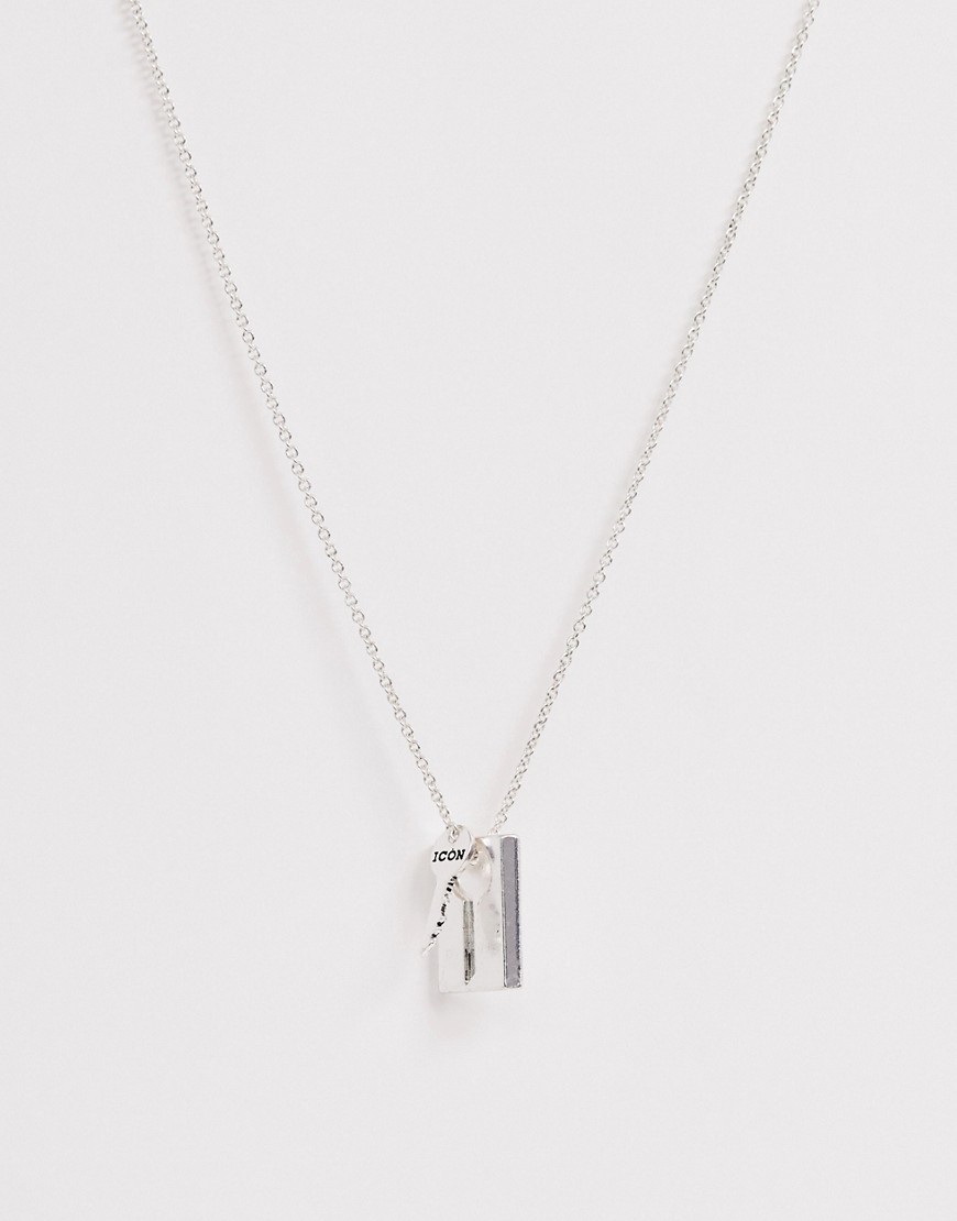 Icon Brand - Halsketting met sleutelhangertje in zilver