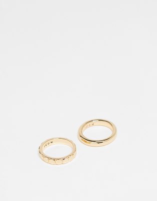 Icon Brand hex band ring set in gold