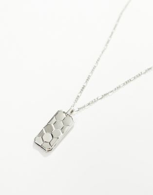 Icon Brand hex dog tag pendant necklace in silver