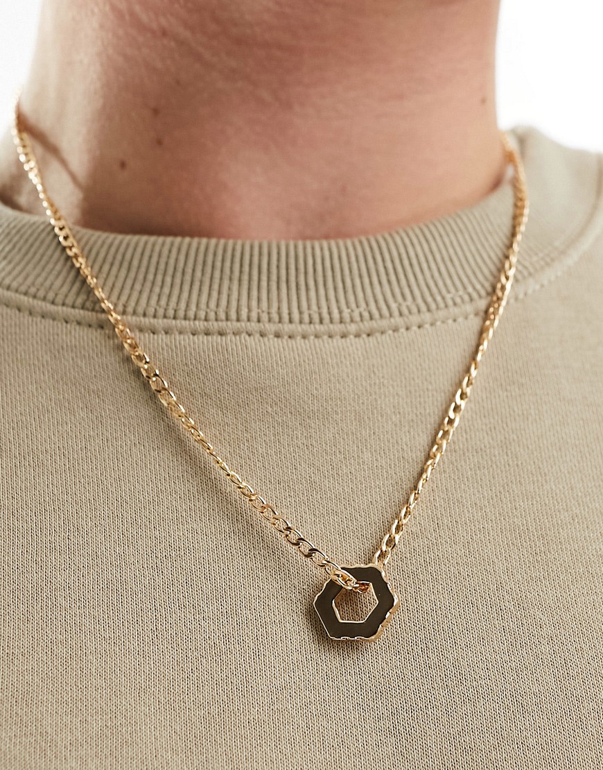 Icon Brand hex pendant necklace in gold