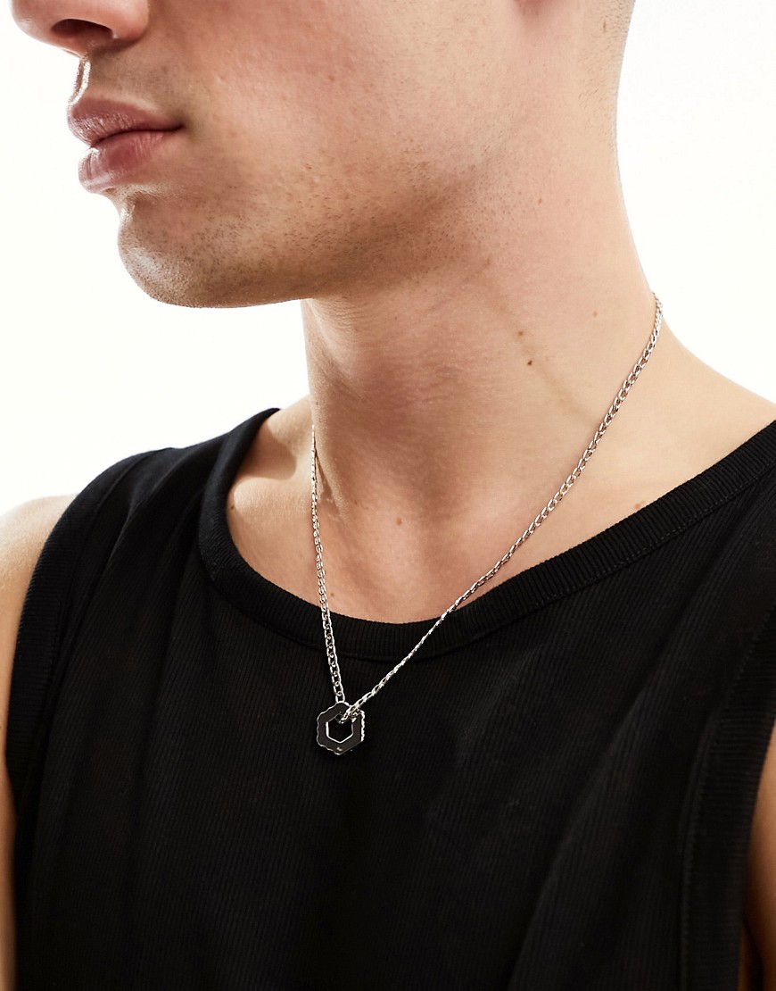 Icon Brand hex pendant necklace in silver