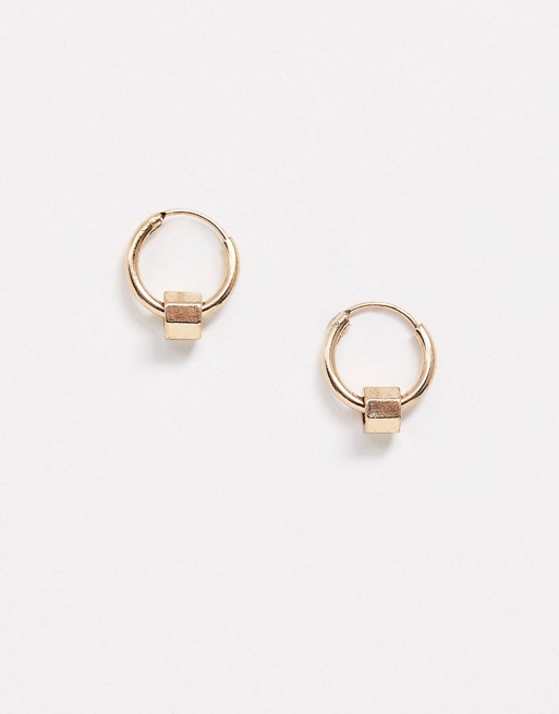 Icon Brand hoop earrings in gold