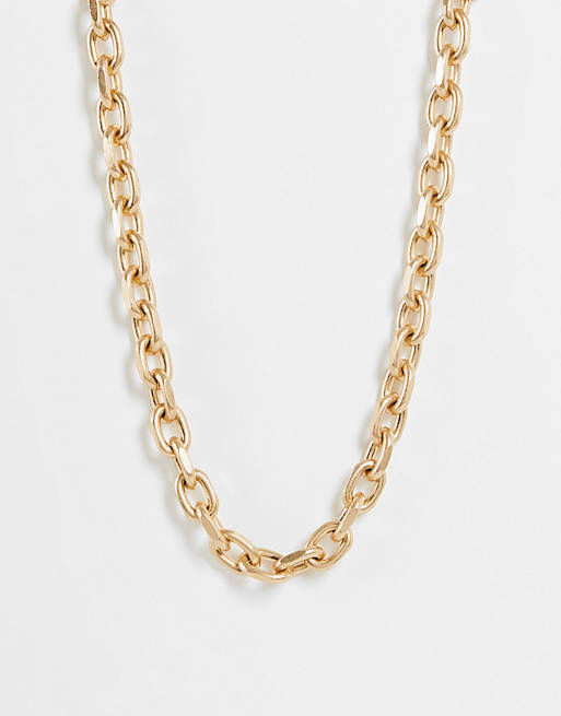 Men Icon Brand Industrial chain necklace in gold 