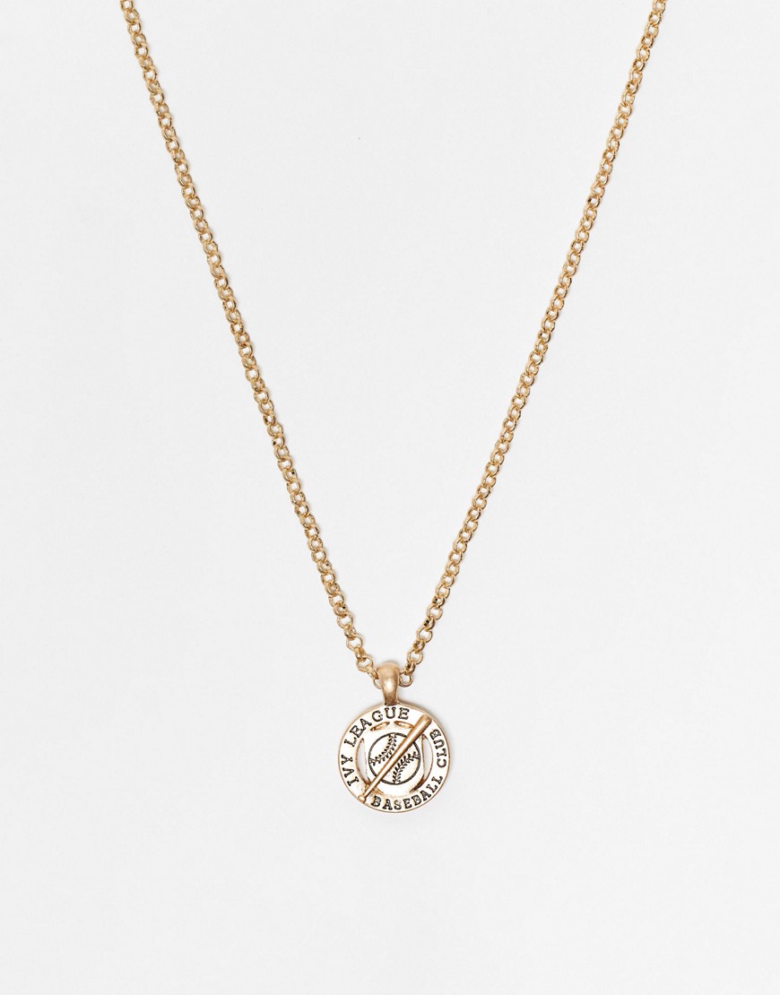 Icon Brand ivy league club coin necklace in gold
