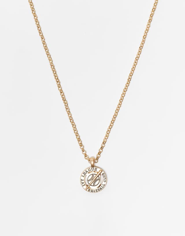 Icon Brand ivy league club coin necklace in gold