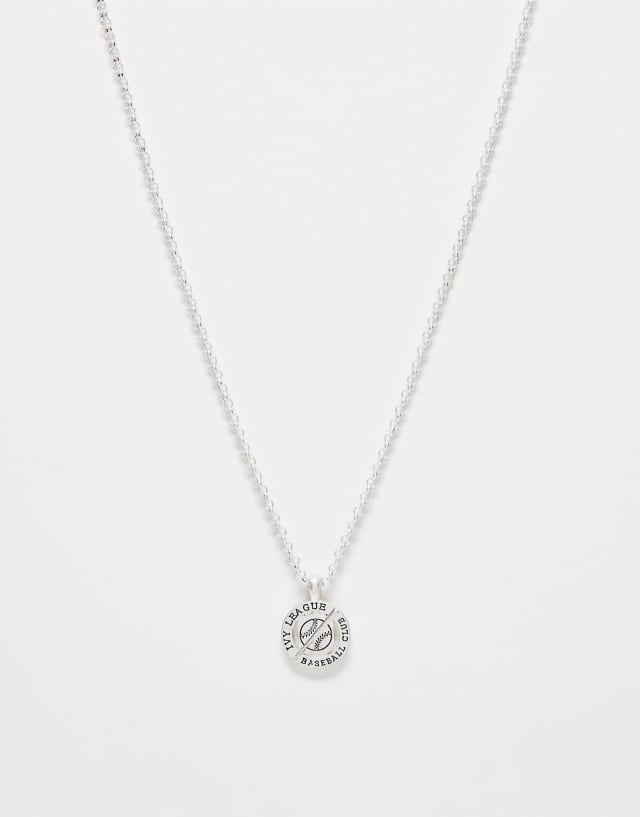 Icon Brand ivy league club coin necklace in silver