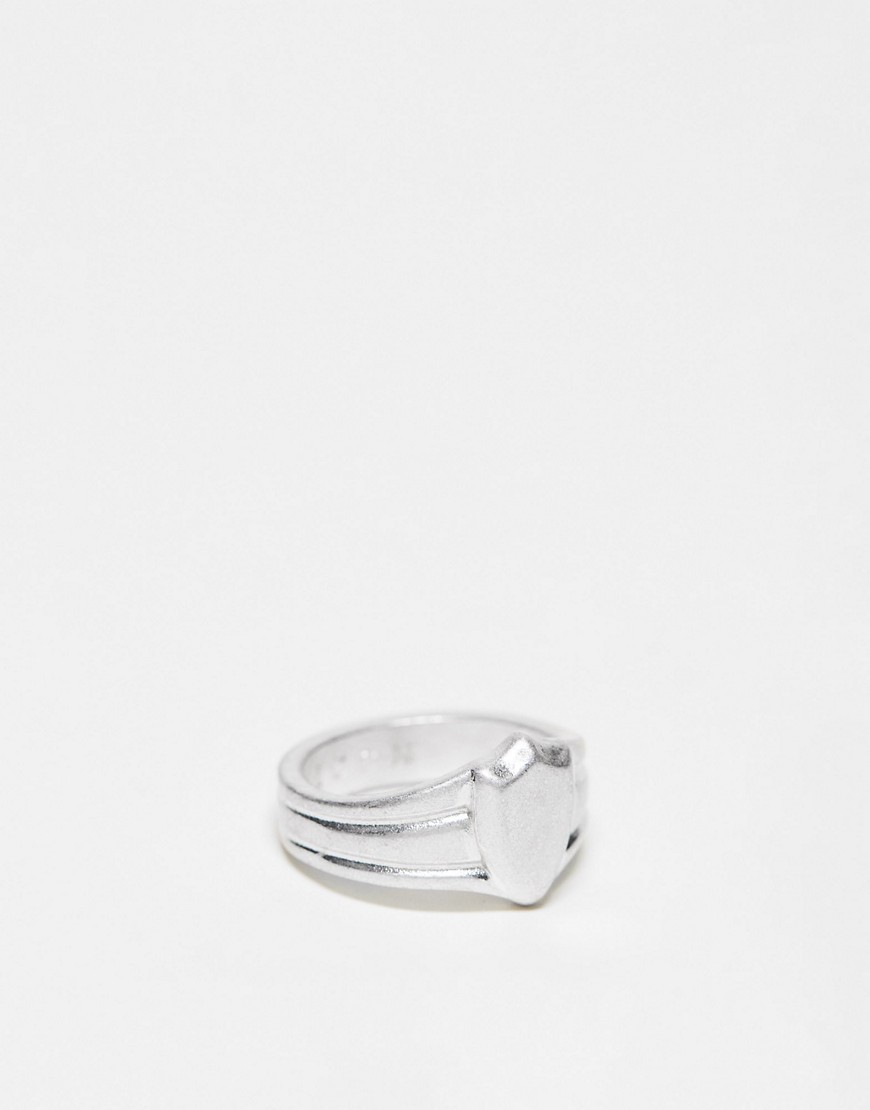 Icon Brand jazz club mini crest ring in silver
