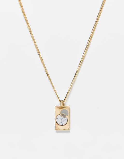 Icon Brand - Jazz Poster - Collana color oro con pendente rettangolare