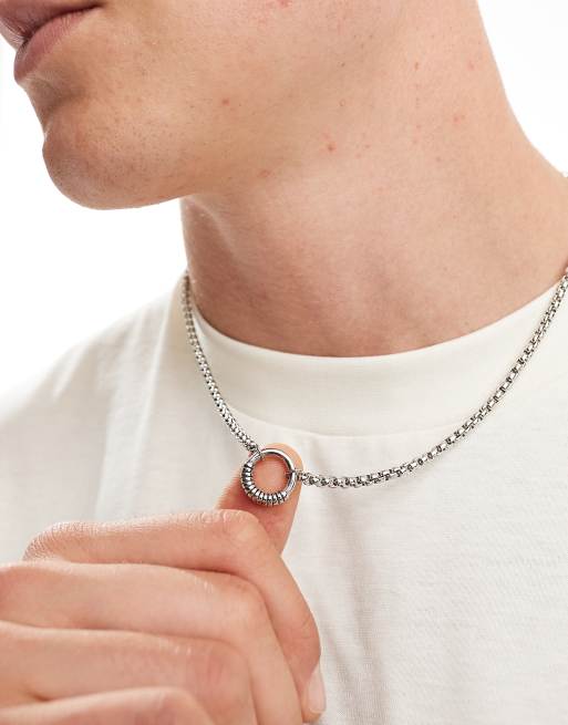 Icon Brand - Ketting met cirkelhangertje in zilver, 3 van 4