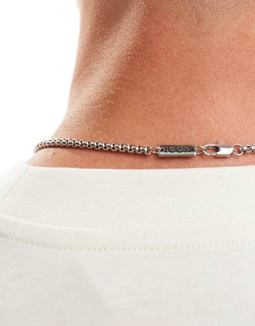 Icon Brand - Ketting met cirkelhangertje in zilver, 4 van 4