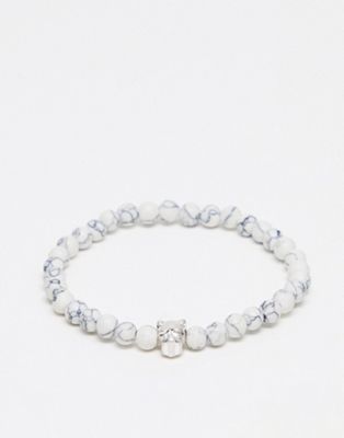 Icon Brand marble beaded bracelet in white