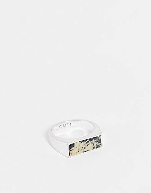 Icon Brand marble ring in silver