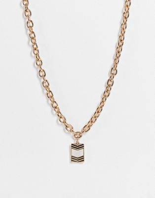 Icon Brand mix metal chunky chain pendant in gold
