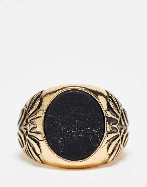 Icon Brand Mural signet ring in gold | ASOS