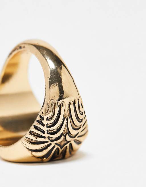 Icon Brand Mural signet ring in gold | ASOS