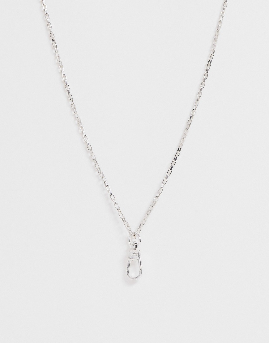 Icon Brand neck chain with carabiner pendant in silver