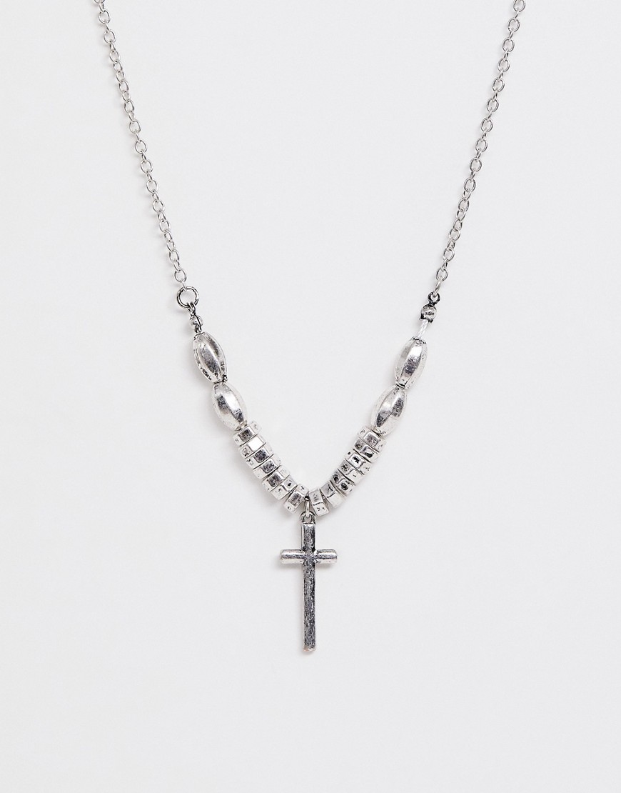 Icon Brand neck chain with cross pendant in silver