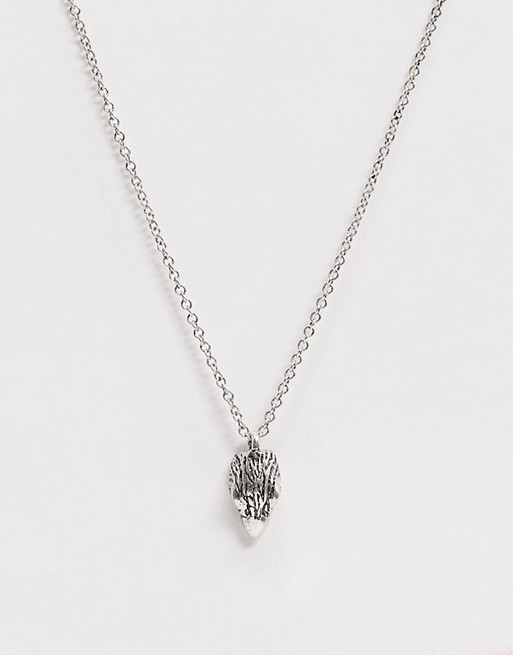 Icon Brand neck chain with falcon head pendant in silver