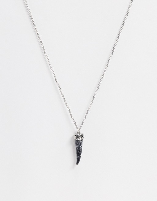 Icon Brand neck chain with stone tusk pendant