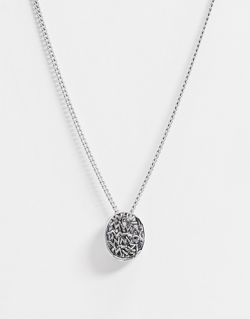 Icon Brand neck chain with symbol pendant in silver