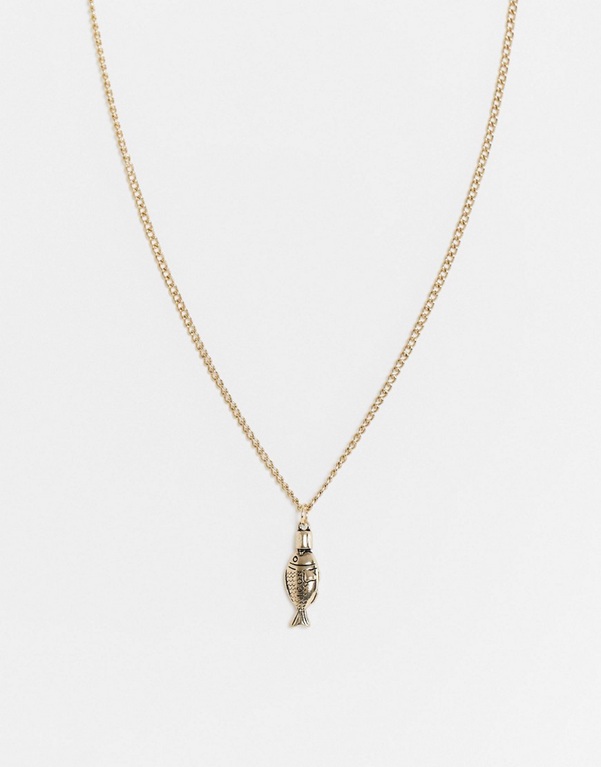 Icon Brand neckchain in gold with fish pendant