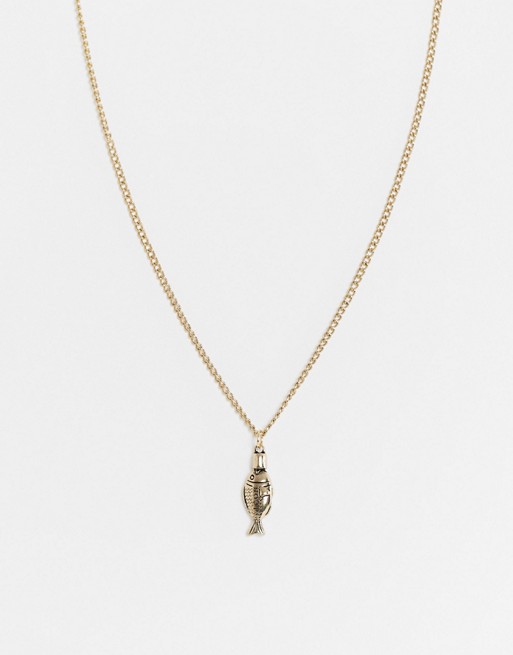 Icon Brand neckchain in gold with fish pendant