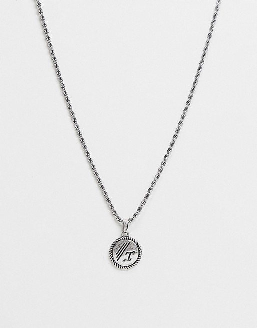 Icon Brand neckchain in silver with circular engraved pendant