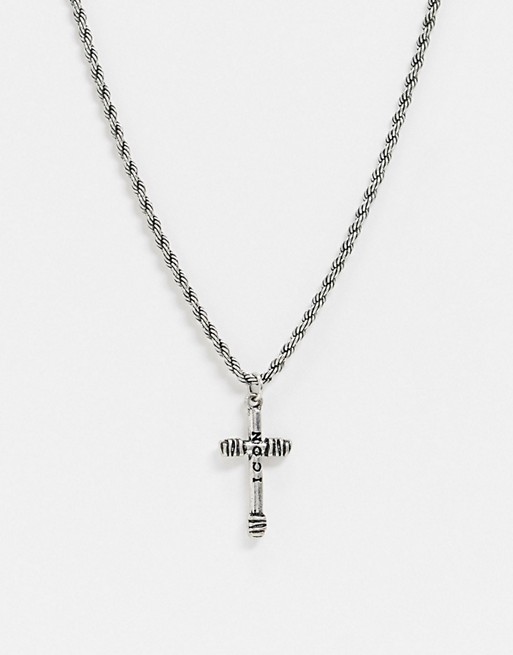 Icon Brand neckchain in silver with cross pendant