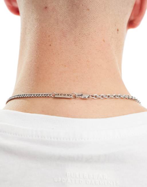 Icon Brand perla double chain necklace in silver , 3 of 4