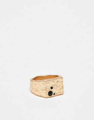 Icon Brand re-cast desigual signet ring in gold - ASOS Price Checker