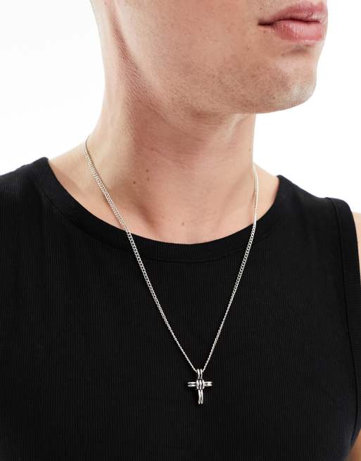 Icon Brand - Reset - Collier à pendentif croix - Argenté 