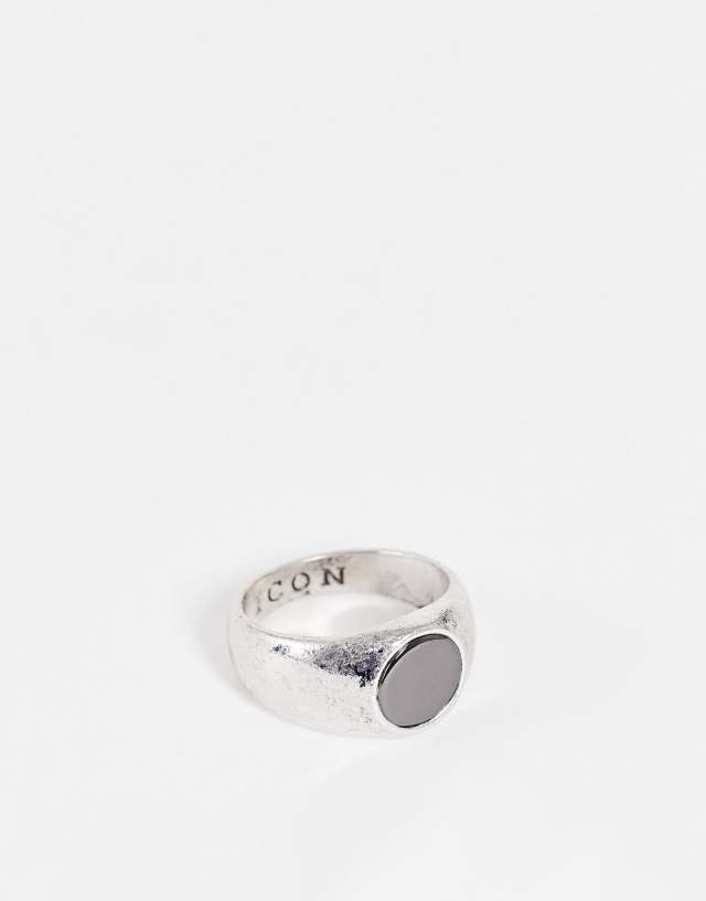 Icon Brand reset contrast signet ring in silver