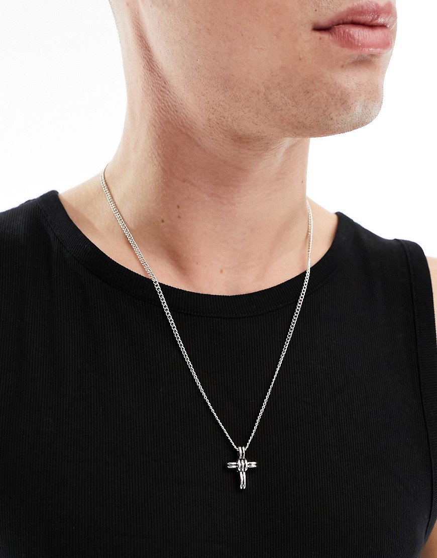 Icon Brand reset cross pendant necklace in silver