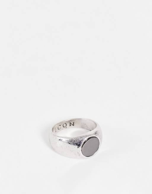 Icon Brand – Reset – Srebrny sygnet z kontrastowym elementem