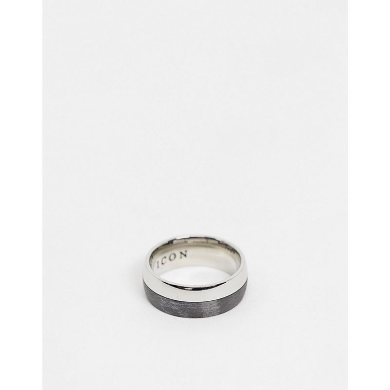 Icon Brand – Ring aus Edelstahl in Silber und Schwarz