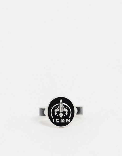 Icon Brand ring in silver with rocket design